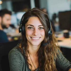 SEO Würzburg Customer Support lächelt in die Kamera