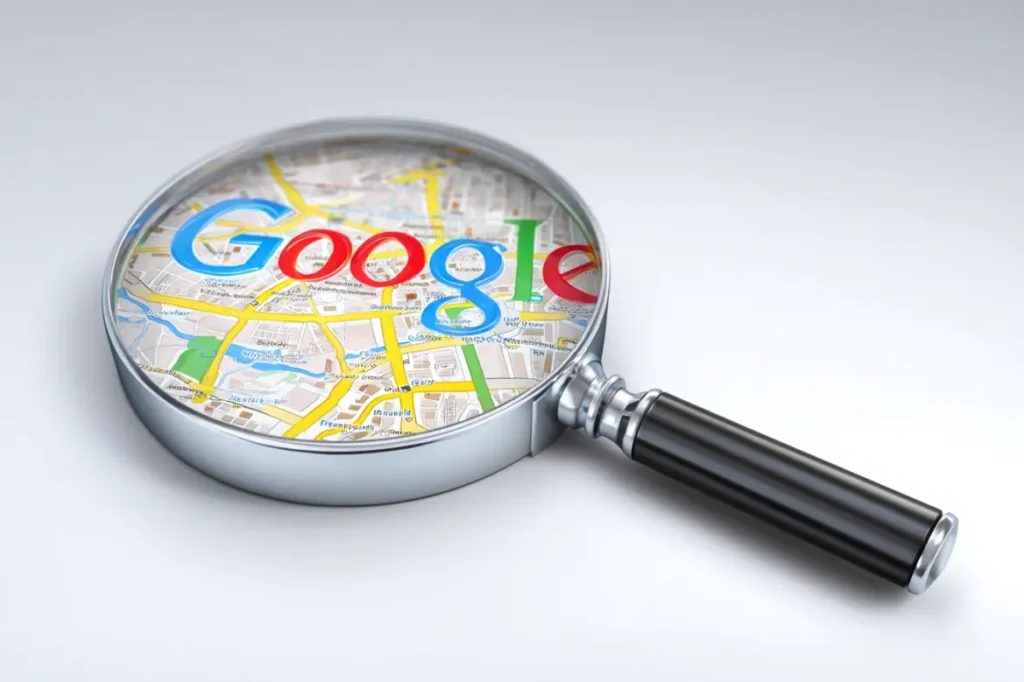Lupe die google karte vergrößert